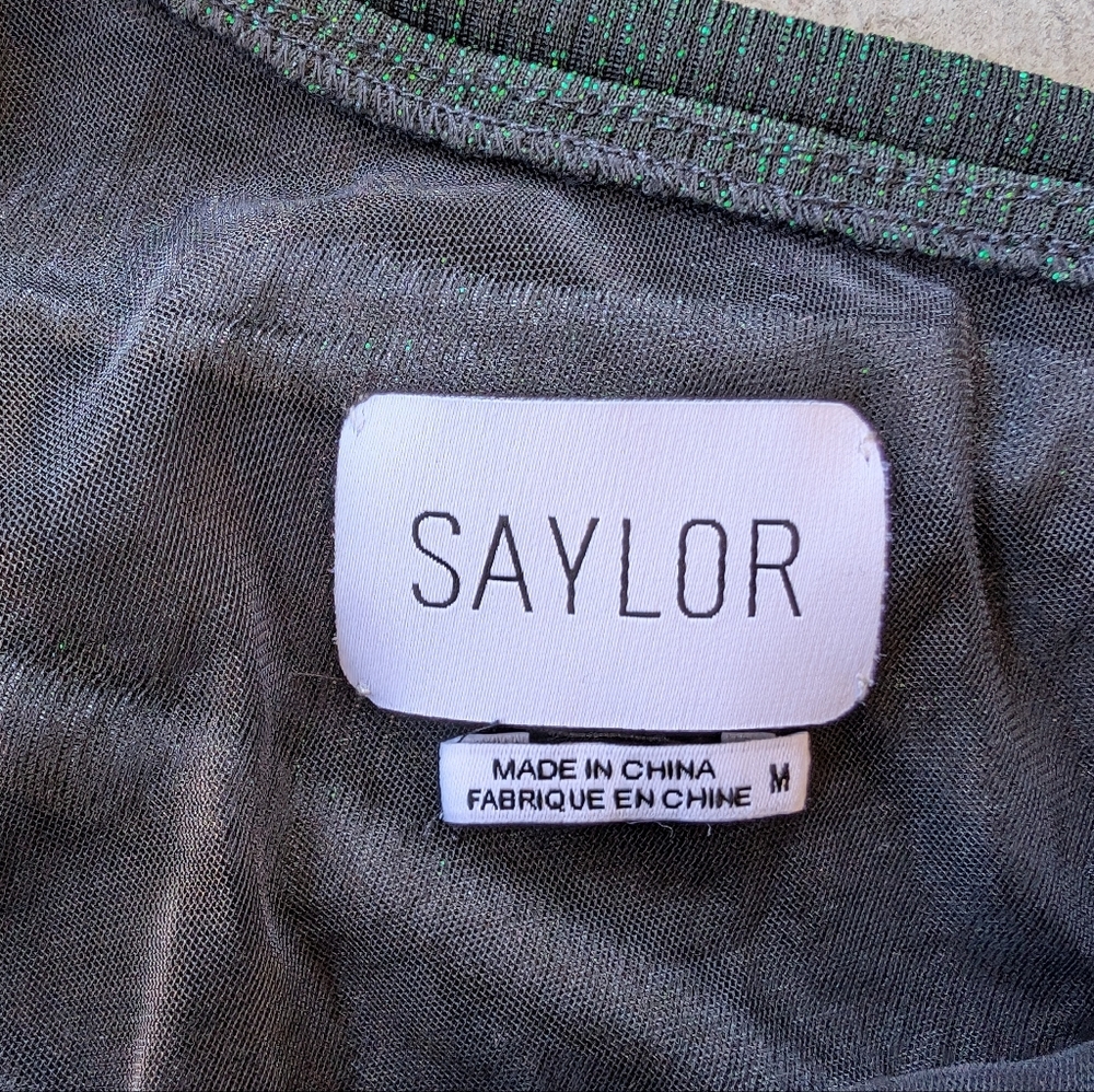 SAYLOR One-Shoulder Emerald Green Feather-Hem Dress - Picture 11 of 14